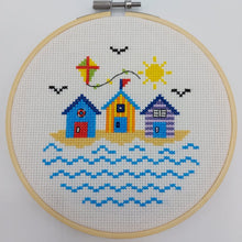 Load image into Gallery viewer, Beach Hut cross stitch kit