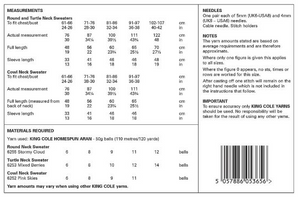 Pattern 6304  Aran  King Cole