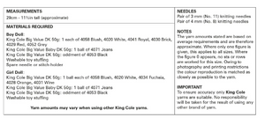 Pattern  9141   King Cole