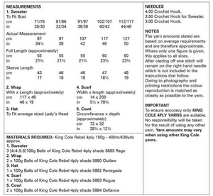 6279  Pattern Crochet King Cole