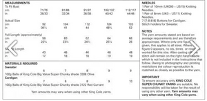 Pattern 5337   super chunky   King Cole