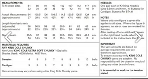 Pattern 5826  Chunky  King Cole