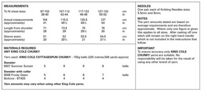 Pattern 6242  Chunky  King Cole