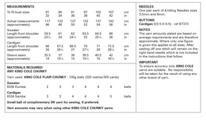 Pattern 6383  Chunky  King Cole