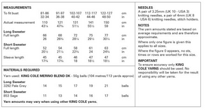 Pattern    6366  DK   King Cole