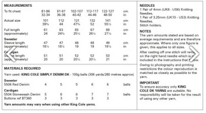 Pattern 6158  DK   King Cole