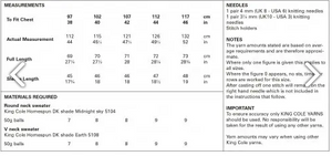 Pattern 5799  DK   King Cole