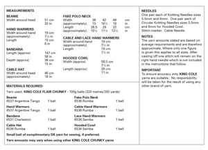Pattern 6387  Chunky  King Cole
