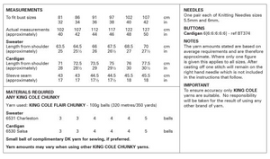 Pattern 6384  Chunky  King Cole