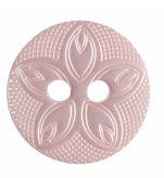 Pink  Etched Flower Button: 15mm:  G418524\6.