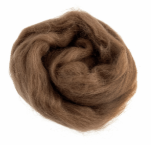 Natural Wool Roving: 10g: Café au Lait Code: FW10.003.