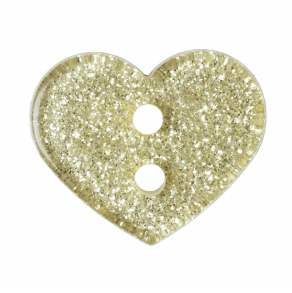 Glitter Heart Button: 13mm: Light Yellow Code: G445320\3.