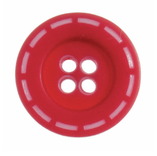 Stitched Design Button: 18mm: Red Code: G437928\8.
