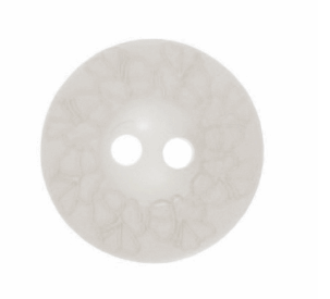 Flower Button: Debossed: 15mm: White. G439724/1.