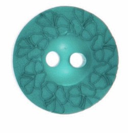 Flower Button: Debossed: 15mm: Aqua Blue Code: G439724\25.