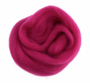 Natural Wool Roving: 10g: Bright Pink Code: FW10.320.