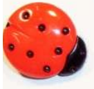 Ladybird button - shanked 15mm   BBladybird
