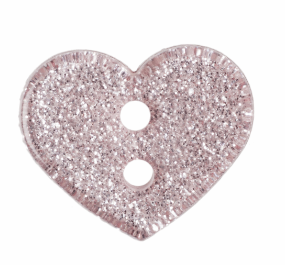 Glitter Heart Button: 13mm: Light Pink Code: G445320\6.