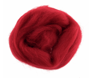 Natural Wool Roving: 10g: Dark Red Code: FW10.324.