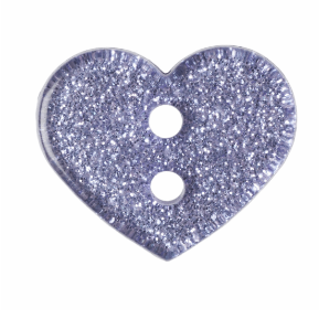Glitter Heart Button: 13mm: Lilac Code: G445320\11.