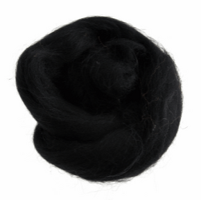 Natural Wool Roving: 10g: Black Code: FW10.303.