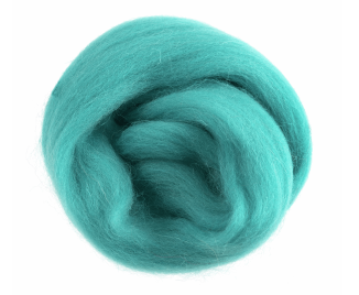 Natural Wool Roving: 10g: Teal Code: FW10.011.