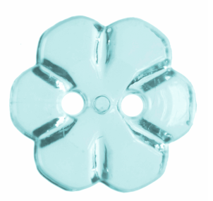 Six Petal Flower Clear Button:  11mm: Light Blue Code: G455211\15.