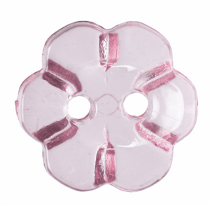Six Petal Flower Clear Button:  11mm: Light Pink Code: G455211\6.