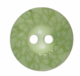Flower Button: Debossed: 15mm: Light Green Code: G439724\21.
