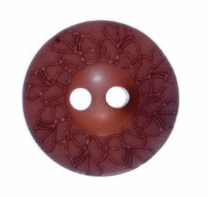 Flower Button: Debossed: 15mm: Brown Code: G439724\29.