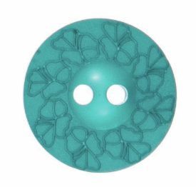 Flower Button: Debossed: 18mm: Aqua Blue Code: G439728\25.