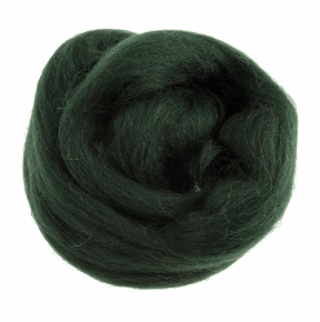 Natural Wool Roving: 10g: Dark Green Code: FW10.318.