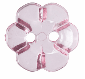 Six Petal Flower Clear Button:  18mm: Light Pink Code: G455218\6.