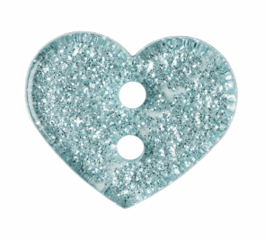 Glitter Heart Button: 13mm: Light Blue Code: G445320\15.
