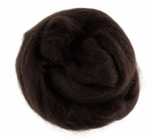 Natural Wool Roving: 10g: Dark Brown Code: FW10.013.