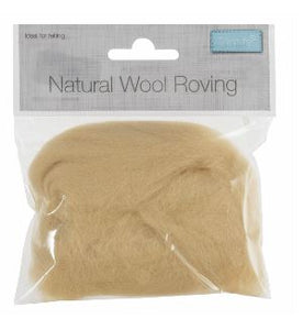 Natural Wool Roving 10g Cream 309.