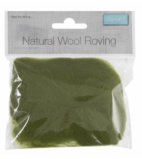 Natural Wool Roving 10g Lime 312.