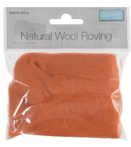 Natural Wool Roving 10g Orange 305.