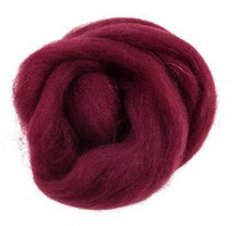 Load image into Gallery viewer, Natural Wool Roving 10g Wine 304