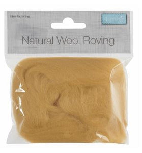 Natural Wool Roving 10g Yellow 302.