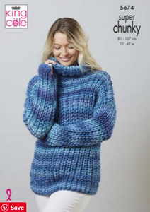 *Pattern 5674 Super Chunky King Cole