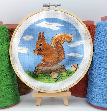 Squirrel cross stitch kit