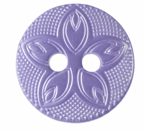 G418520\11 Etched Flower Button: /12mm: Lilac.