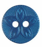 G418520\19: Etched Flower Button: 20 lignes/12mm: Navy.