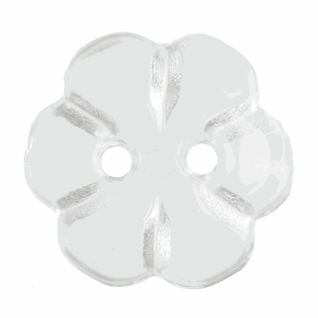 Six Petal Flower Clear Button:11mm: Clear G455211\01.