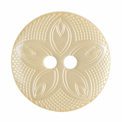 Etched Flower Button: 18mm: Yellow G418528\2.