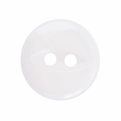 Polyester Fish Eye Button: 11mm: White G033918\101.