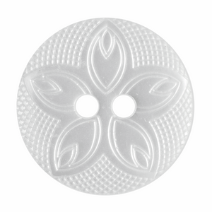 Etched Flower Button: 18mm: White G418528\1.