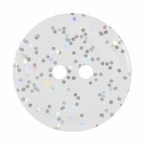 Transparent Glitter Button: 15mm: Clear G455415\01.