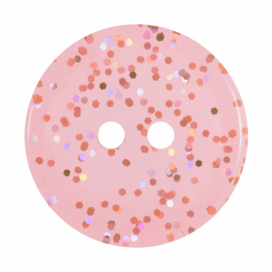 Peach Transparent Glitter Button 15mm G455415/5.